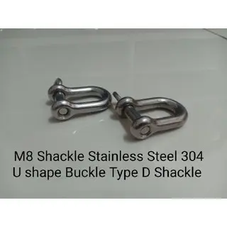 8mm D Shackle Stainless Steel 304 U shape Buckle Type D Shackle Hook