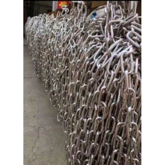 4mm 304 Stainless Steel Long Link Chain Industry Welded Binding Chain (meter) / Rantai Tidak Berkarat