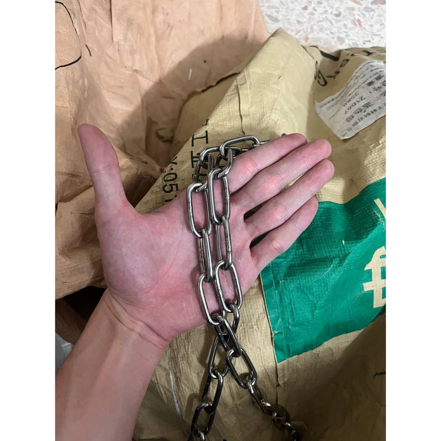 3mm 304 Stainless Steel Long Link Chain Industry Welded Binding Chain (meter) / Rantai Tidak Berkarat