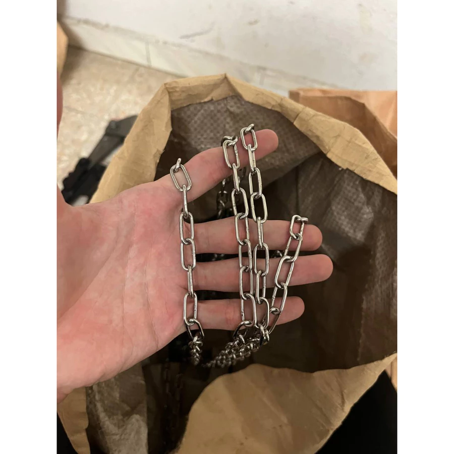 2mm 304 Stainless Steel Long Link Chain Industry Welded Binding Chain (meter) / Rantai Tidak Berkarat