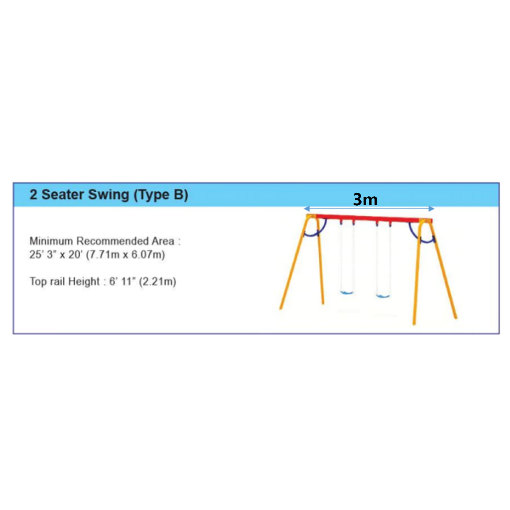 2 Seater Swing (Outdoor Children Sports Playground Parks)