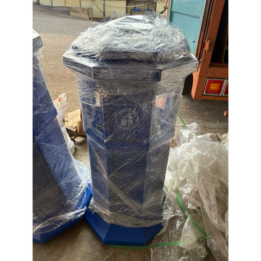 Majesty Hexagon Garbage Bin + Inner Bin (Black) / Tong Sampah - 85 Litres (Outdoor Children Sports Playground Parks)
