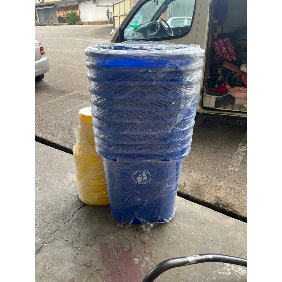 Hanging Litter Bin (40L) / HDPE Environment Bin/ HDPE standing Bin / Trash Pole Bin / Tong Sampah Taman for Outdoor Park