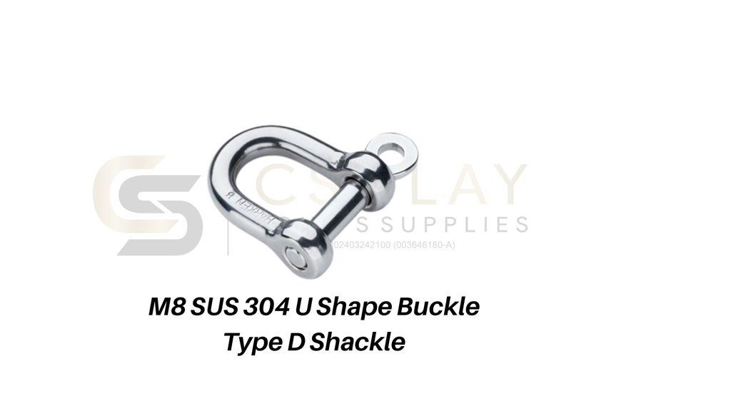 8mm D Shackle Stainless Steel 304 U shape Buckle Type D Shackle Hook