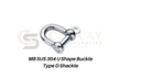 8mm D Shackle Stainless Steel 304 U shape Buckle Type D Shackle Hook