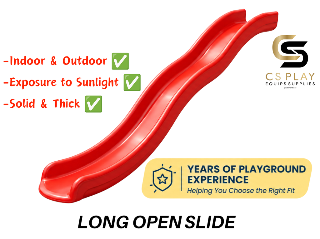 Long Open Slide Playground / Papan Gelongsor (Outdoor Children Sports Playground Parks) (Blue)