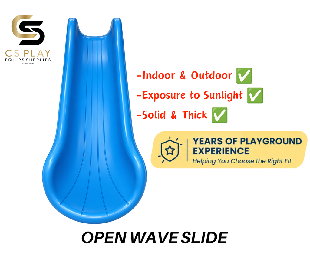 Open Wave Slide Playground / Papan Gelongsor (Outdoor Children Sports Playground Parks) (Blue)