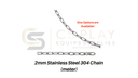 2mm 304 Stainless Steel Long Link Chain Industry Welded Binding Chain (meter) / Rantai Tidak Berkarat