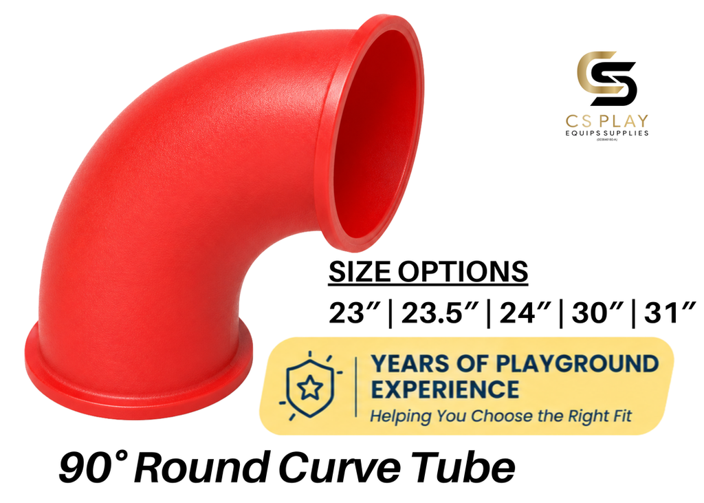 90 Degree Round Curve Tube / Enclosed Tube / Tunnel Tube Slide Parts (Outdoor Children Sports Playground Parks) (Blue, 23.5'' (590mm))