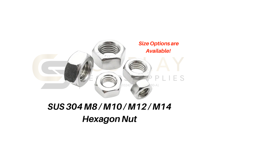 M8 / M10 / M12 / M14 Hexagon Nut SUS 304 Stainless Steel