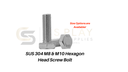M8 M10 SUS 304 Hexagon Bolt / Screw / Stainless Steel Hex Head Screw