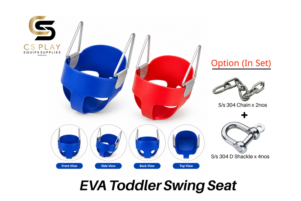 Toddler / Child / Kids / Baby / Full Bucket EVA Swing Seat with Triangle Stainless Steel TEMPAT DUDUK BUAIAN / PELAPIS (Blue, Toddler Bucket Swing Seat Only (A))