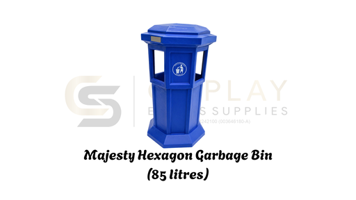 Majesty Hexagon Garbage Bin + Inner Bin (Black) / Tong Sampah - 85 Litres (Outdoor Children Sports Playground Parks)